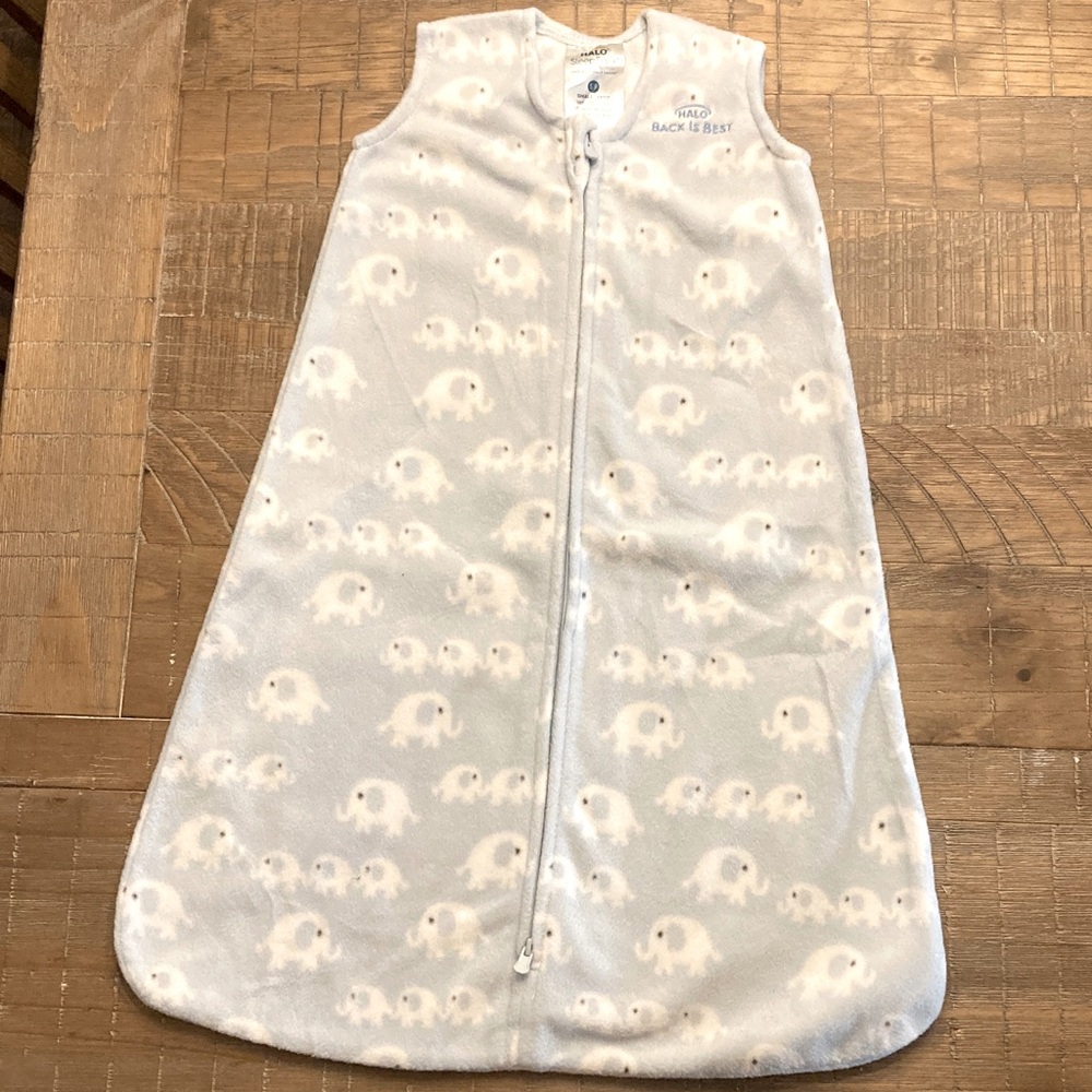 Halo Light Blue Elephant Sleep Sack/ blanket sleeper size birth-6 months NWOT